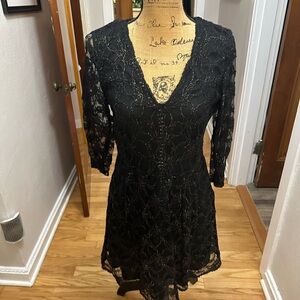 DKNY Long sleeve lace dress